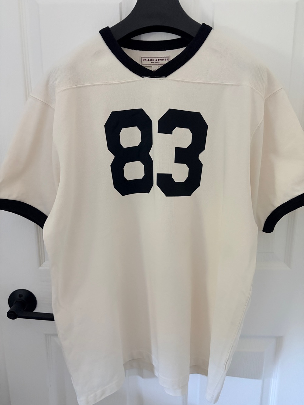 J Crew WALLACE & BARNES White “83” Graphic Jersey - Large